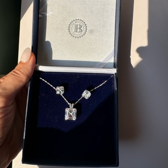 Necklace & Earrings  Gorgeous Sterling Silver CZ Bradford Gift Exchange - Picture 6 of 6